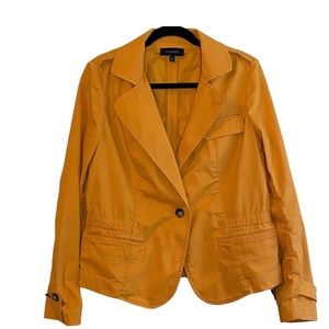 Talbots Orange Front Pockets Gathered Waist Single Button Coat / Jacket Size 10
